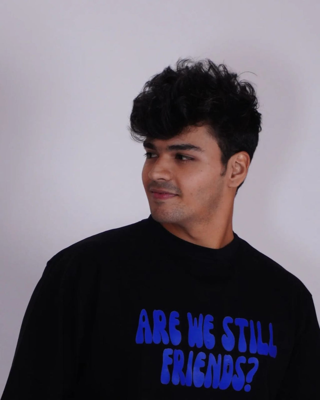 Are We Still friends - Black Baggy Oversized T shirt